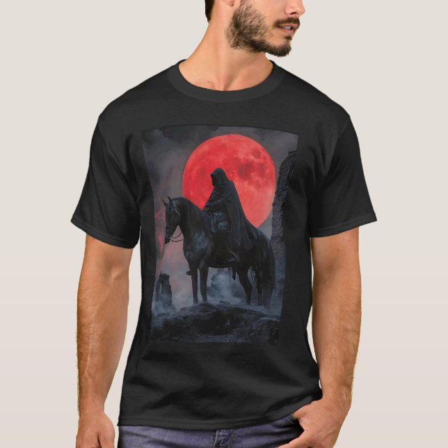 T-shirt Cavalier sombre lune rouge (Devant)