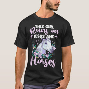 T-shirt Cavalière chrétienne Cette Fille Court Sur Des Che