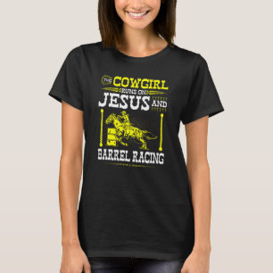 T-shirt Cavalière Chrétienne de Barrel Racing Court Sur Jé