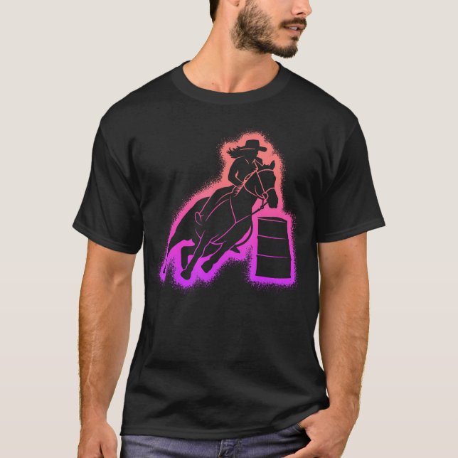 T-shirt Cavalière de course de tonneaux femmes filles (Devant)