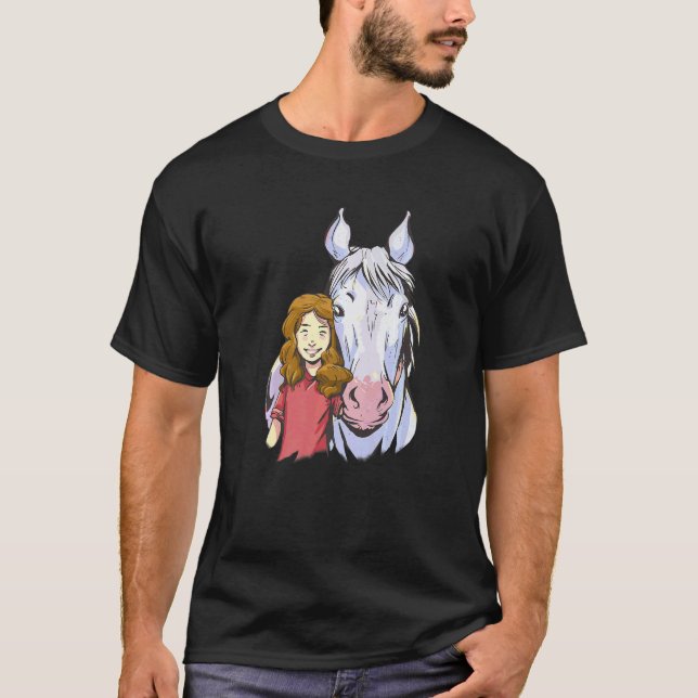 T-shirt Cavalière Femme Cavalière Chevaux Premium (Devant)