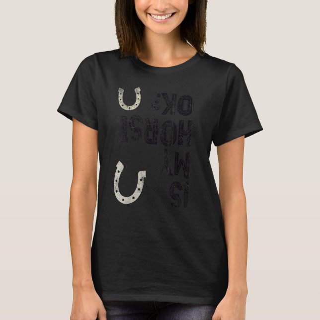 T-shirt Cavalière Fille EST-CE QUE MON CHEVAL VA BIEN Éque (Devant)