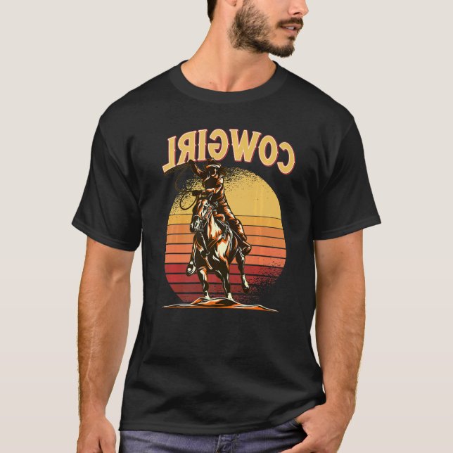 T-shirt Cavalière Inversée Rétro de Campagne (Devant)