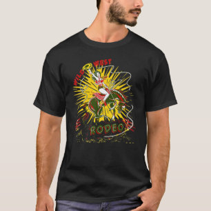 T-shirt Cavalière tenant un cheval Rodeo Western Far West