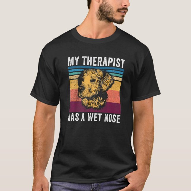 T-shirt Cavapoo chien maman My Therapist a un nez humide (Devant)