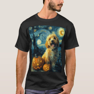 T-shirt Cavapoo Chien Mignon Halloween Jack O Lantern Citr