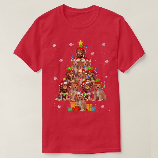 T-shirt Cavapoo Christmas Tree Funny Santa Cavoodle Dog Xm (Design devant)