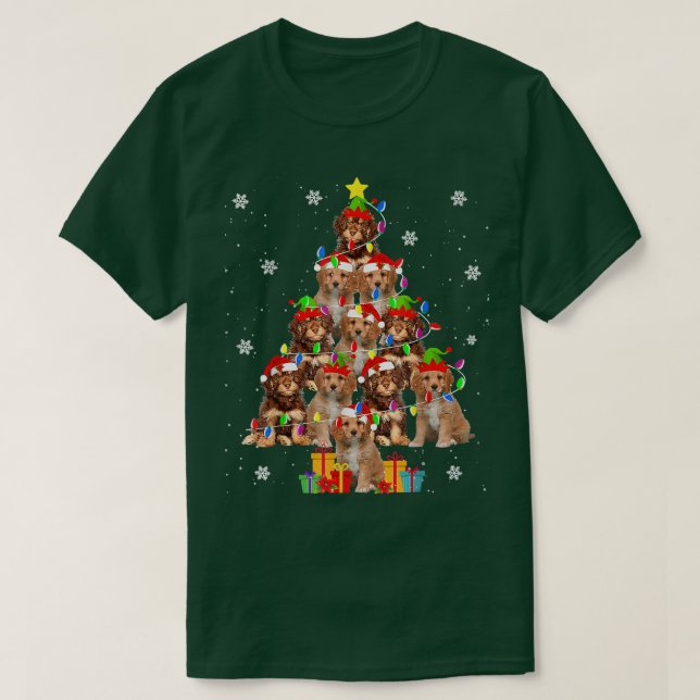 T-shirt Cavapoo Christmas Tree Funny Santa Cavoodle Dog Xm (Design devant)
