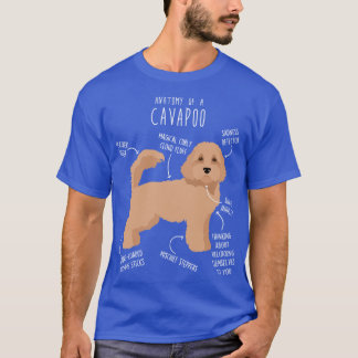 T-shirt Cavapoo Dog Anatomy retro