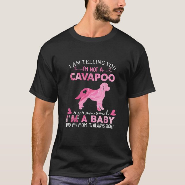 T-shirt Cavapoo Maman Bébé Funny Mignonne Chien Propriétai (Devant)