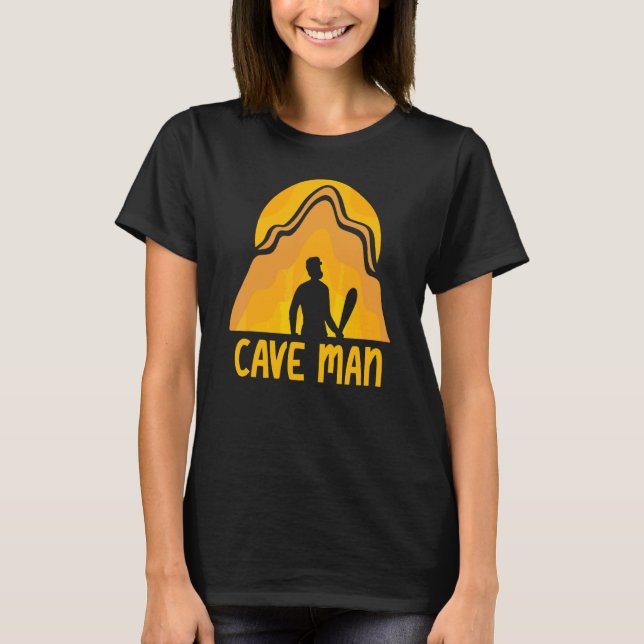 T-shirt Cave Man Explorer Caving Exploration Hobby (Devant)