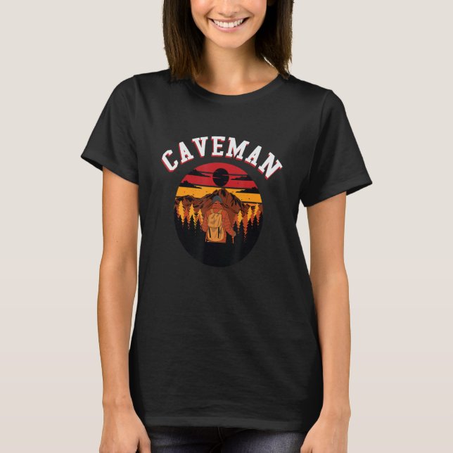 T-shirt Caveman Cave Explorer Cave (Devant)
