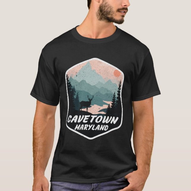 T-shirt Cavetown Maryland Md Mountains Randonnée Randonnée (Devant)