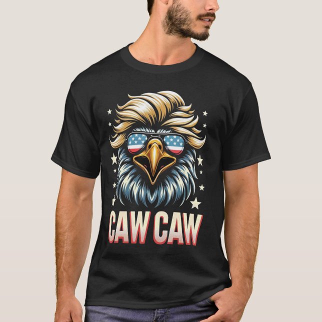 T-shirt Caw Caw Juillet 4! Drôle 4 juillet Patriotique E (Devant)