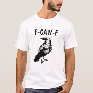 T-SHIRT CAW CAW! RUDE BLACK CROW RAVEN