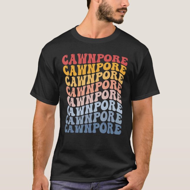T-shirt Cawnpore City Groovy Retro (Devant)