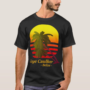T-SHIRT CAYE CAULKER, BELIZZE BEACH SUNSET PETITE ÎLE VAC