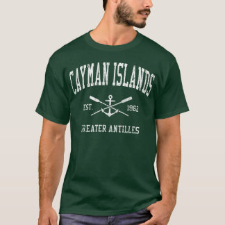 T-shirt Cayman Islands Crossed Oars Boat Anchor Sports fam