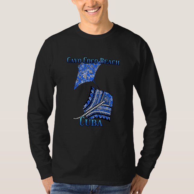 T-shirt Cayo Coco Beach Cuba Vacances Tribal Stingray (Devant)