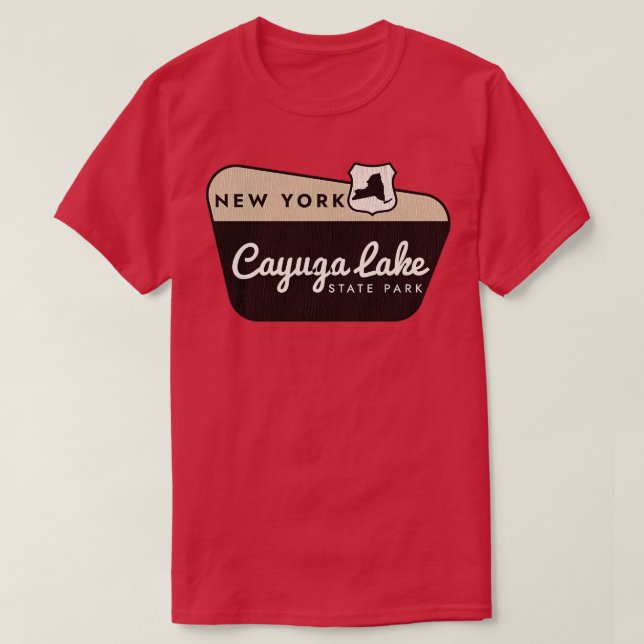 T-shirt Cayuga Lake State Park New York Affiche de bienven (Design devant)