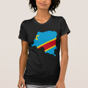 T-shirt CD de carte de drapeau du Congo