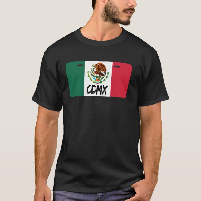 T-shirt Cdmx Mexique Plaque de Licence Mexicaine Pride Mex (Devant)