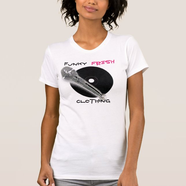T-shirt CDR_BLACK, microphone-charme-argent, génial, Fres… (Devant)