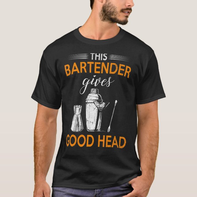T-shirt Ce Barman Donne Belle Tête De Service De Bar Plais (Devant)