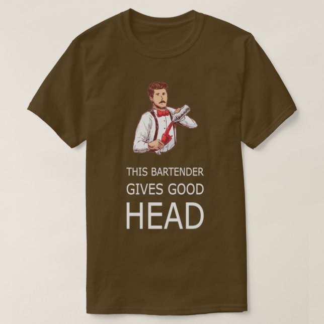 T-shirt CE BARTENDER DONNE UN BON Waitress Waiter (Design devant)