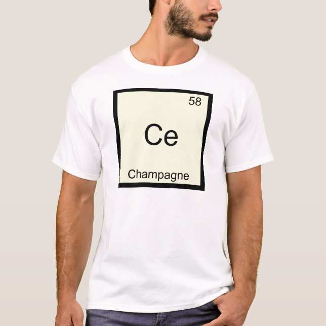 T-shirt Ce - Champagne Drôle Tee Symbole Élément Chimie (Devant)