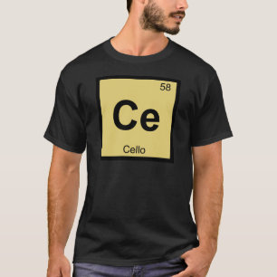 T-shirt Ce - Chimie de musique Cello Symbole de table péri