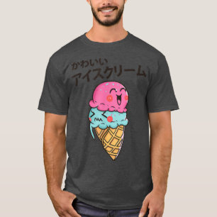 T-shirt Ce Cute Kawaii Fraise Ice Cream Cone Foin