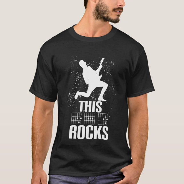 T-shirt Ce DAD Rocks Guitar Chords (Devant)
