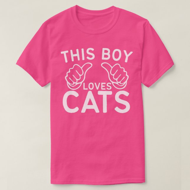 T-shirt Ce Garçon adore le chat (Design devant)