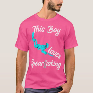T-shirt Ce garçon aime la pêche à la lance Plongeur à la l