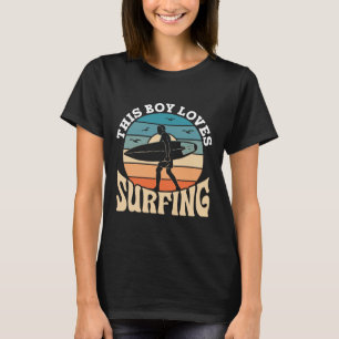 T-shirt Ce garçon aime le surf surfeur surf planche de sur