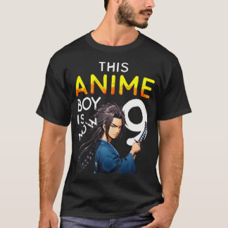 T-shirt Ce Garçon Anime A Maintenant 9 Ans 9E Anniversaire