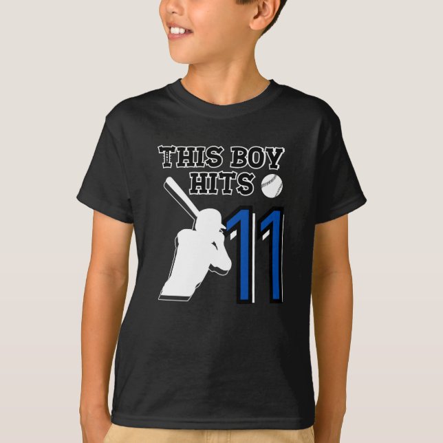 T-shirt Ce garçon atteint 11 - baseball 11h anniversaire (Devant)