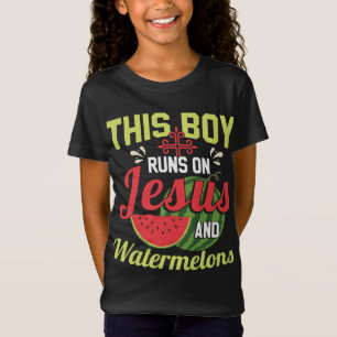 T-Shirt Ce Garçon Fait Fil Sur Jésus Et Les Pastèques