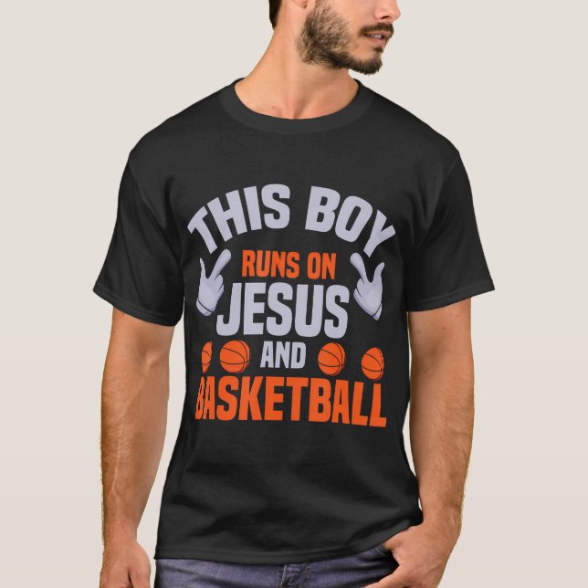 T-shirt Ce Garçon Fait Jour Sur Jésus Et Le Basket-Ball Ch (Devant)