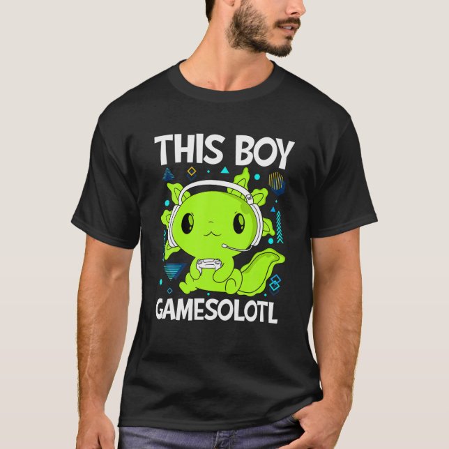 T-shirt Ce Garçon Gamesolotl, Jeu Vidéo Axolotl Jeu (Devant)