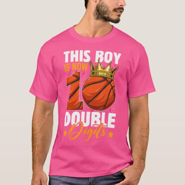 T-shirt Ce garçon maintenant 10 chiffres doubles Basketbal (Devant)