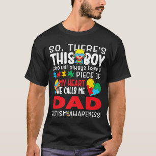 T-shirt Ce Garçon Qu'Il M'Appelle Super Papa Heart Autisti