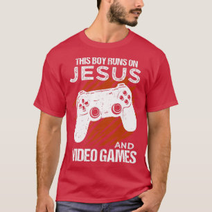 T-shirt Ce garçon tourne sur Jésus et jeux vidéo Christian