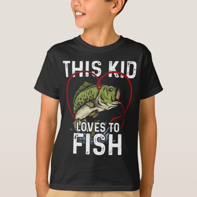 T-shirt Ce gosse aime pêcher Pêche Enfants Pêcheur (Devant)