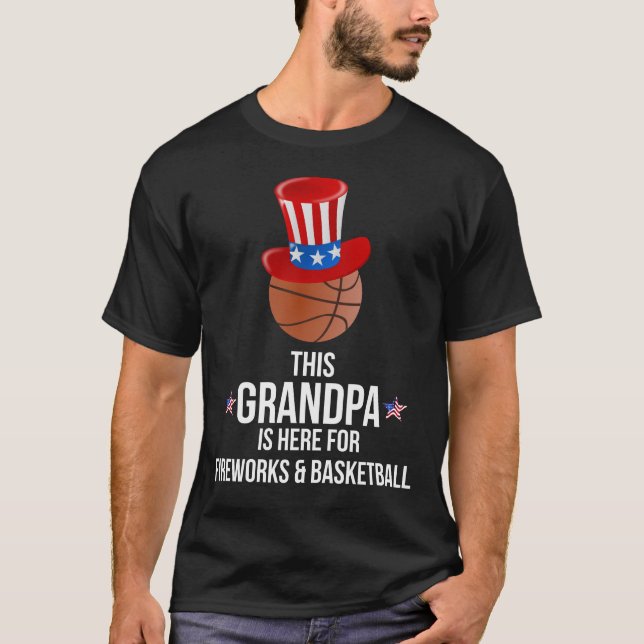 T-shirt Ce grand-papa est ici pour des feux d'artifice et (Devant)