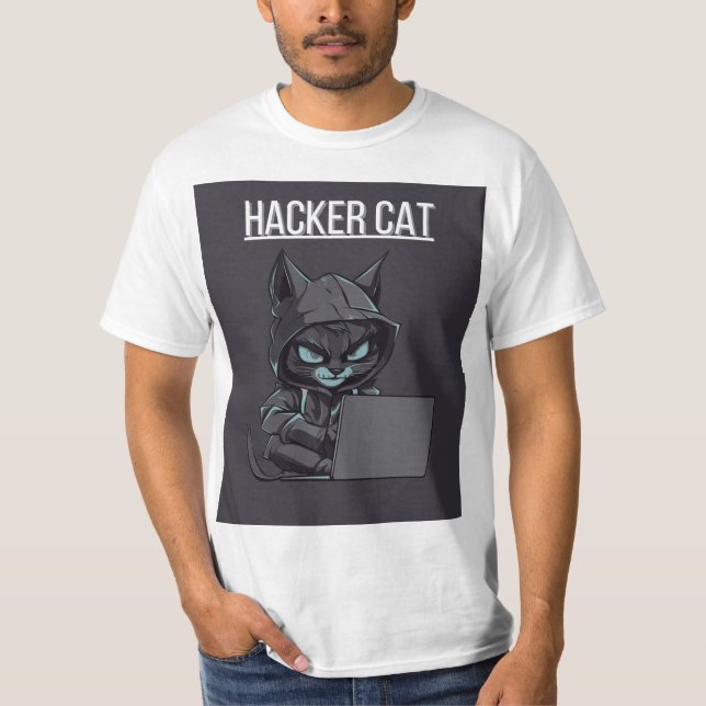 T-shirt ce hacker cat (Devant)