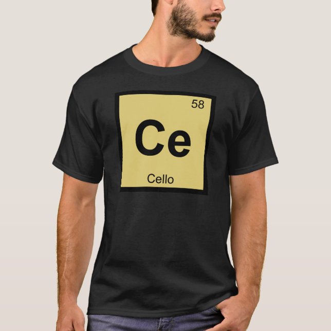 T-shirt Ce - Musique de Violoncelle Chimie Symbole du Tabl (Devant)