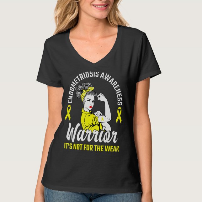 T-shirt Ce N'Est Pas Pour La Faible Endometriose Jaune Gue (Devant)