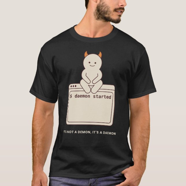 T-shirt Ce n'est pas un démon, c'est un Daemon Drôle Unix  (Devant)
